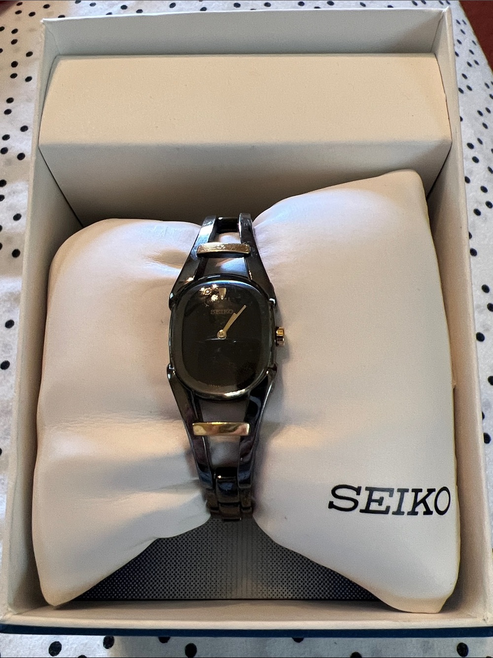 Seiko Black and Gold Accent Women's Bracelet Watch